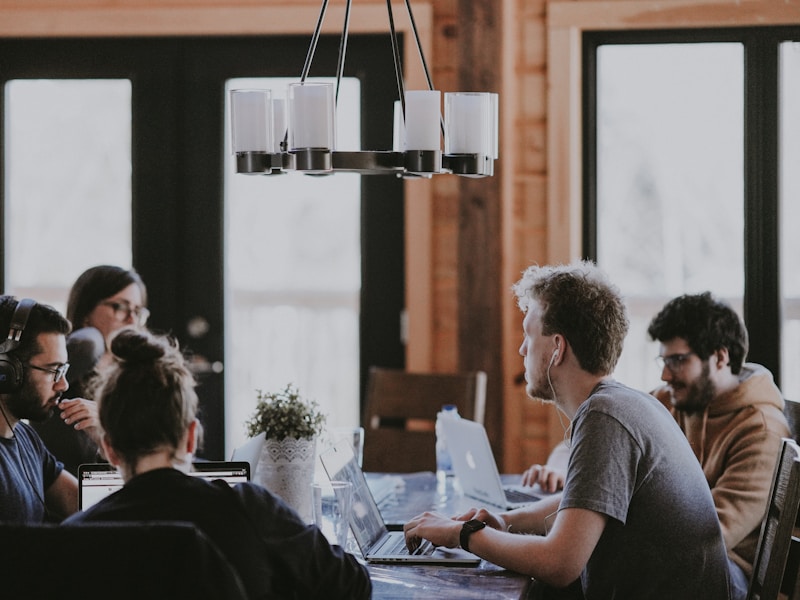 Small business team working together